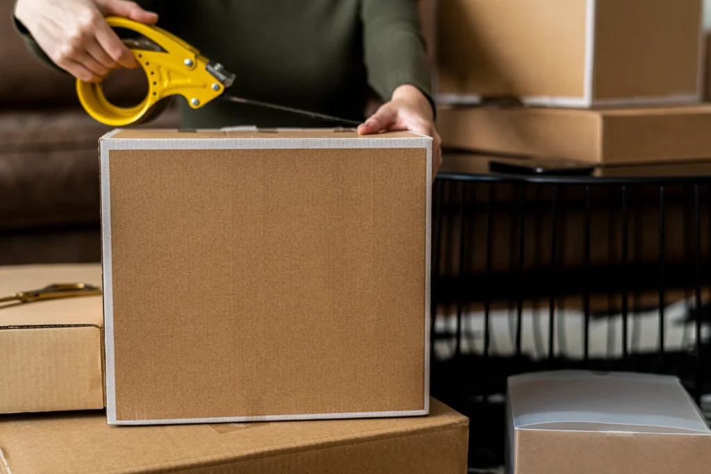 Small business owner packing product parcel boxes delivery 1024x683